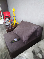 Бескаркасный диван, Графит, кресло-кровать, квадратный валик #3, Надежда К.