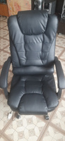 Кресло компьютерное с подножкой и массажем, офисный стул, кресло компьютерное, черный, экокожа #8, Максим К.