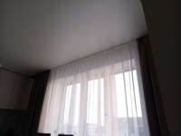 Тюль для комнаты под лен высота 240 ширина 500 белая на шторной ленте #38, Светлана б.