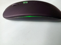 Мышь беспроводная бесшумная компьютерная с подсветкой RGB, c адаптером USB, оптическая для ноутбука, компьютера, планшета, ПК в офис, для дома, с Bluetooth, черная #43, Анна З.