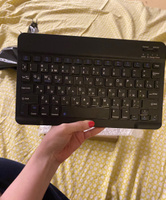 bluetooth беспроводная мини Клавиатура с русскими буквами / набор для компьютера, планшета ,телефона ,ноутбука,андроид / шумоизоляция для клавиатуры #30, Татьяна М.