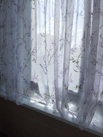 Curtain & Textile Тюль высота 160 см, ширина 300 см, крепление - Лента, Фиолетовый,Белый, #74, Ольга Х.