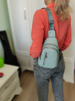 Сумка рюкзак через плечо, женский маленький однолямочный сумка-слинг, цвет зеленый #8, Сергей И.