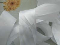 Лента атласная 50 мм * уп 27 м, цвет белый, упаковочная для подарков, шитья и рукоделия #104, Елена В.