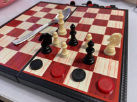 Набор настольных игр Bondibon "Удачная партия", 3в1: магнитные нарды, шашки, шахматы, подарок #4, Анастасия В.