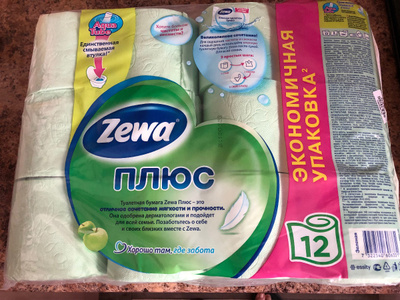 Туалетная бумага Zewa Плюс Яблоко, 2 слоя, 12 рулонов - купить с ...