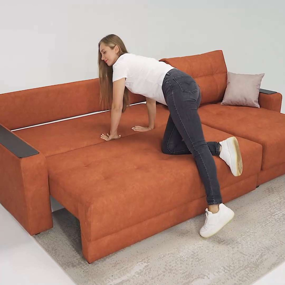 Угловой диван-кровать BOSS 3.0 XL, с ящиком для хранения и полками,еврокнижка, велюр Monolit серый, 285х156х96 см - купить с доставкой повыгодным ценам в интернет-магазине OZON (363678394)